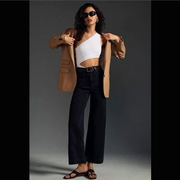 NWT Pilcro The Skipper Wide-Leg Black Jeans - 30 Waist - Picture 2 of 7